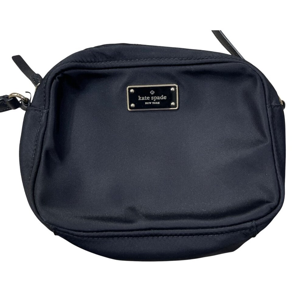 Kate Spade Crossbody Bag Purse Nylon Black Small Gold Hardware - Picture 2 of 10